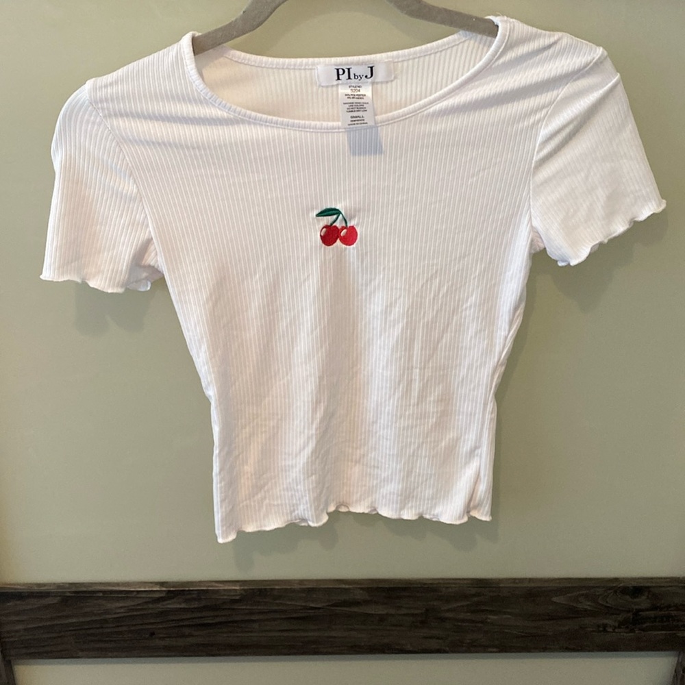 White shirt with Cherries